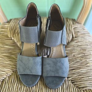 NATURALIZER NATURAL SOUL WOMENS TAUPE PEEP TOE SHOE SANDAL BOOTIES BLOCK HEEL